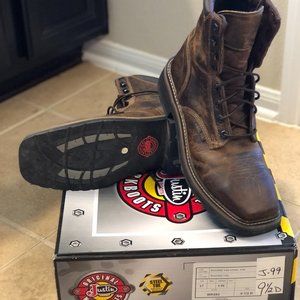 Justin Steel toe boots never been worn.